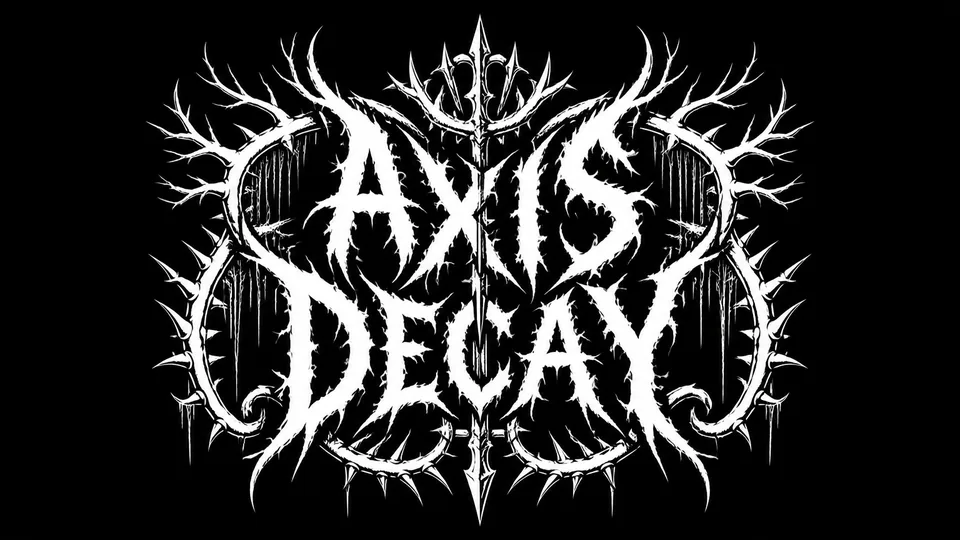 Axis Decay symmetric deathcore logo design