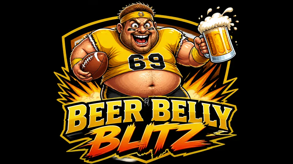 Beer Belly Blitz funny fantasy football logo