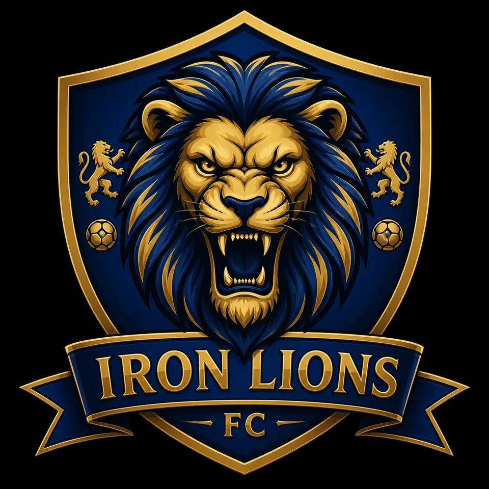 Iron Lions mascot lion soccer logo