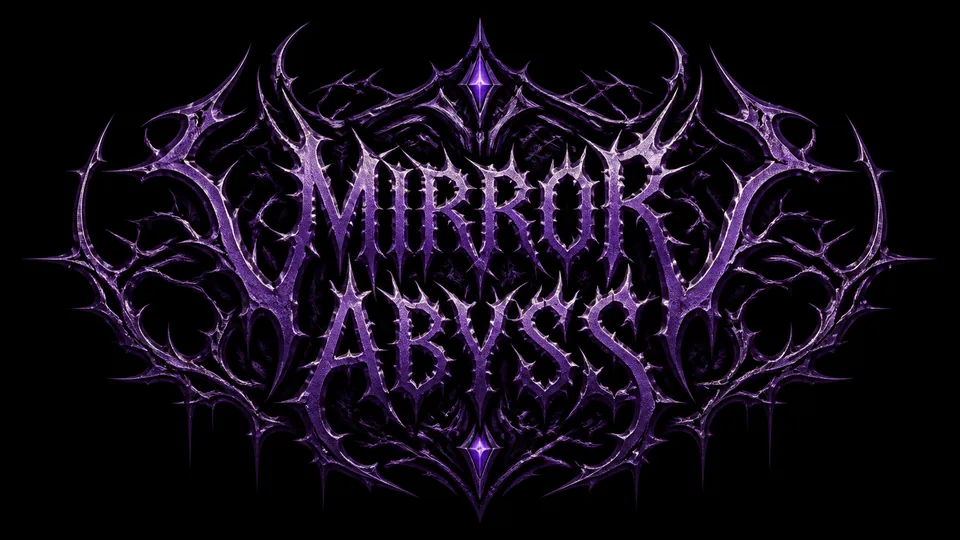Mirror Abyss symmetric deathcore logo