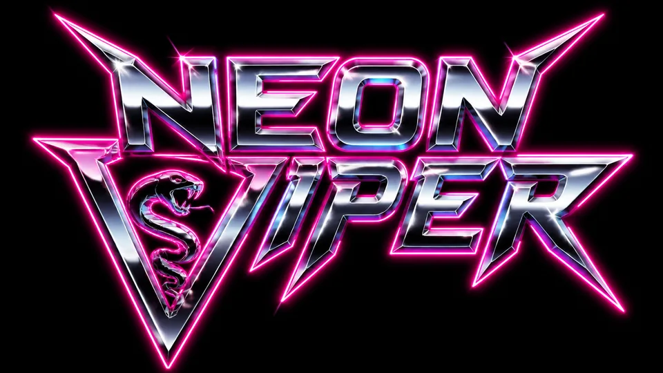 Neon Viper 80s rock band logo