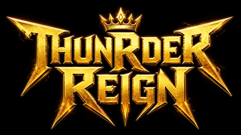 Thunder Reign classic heavy metal band logo generator result