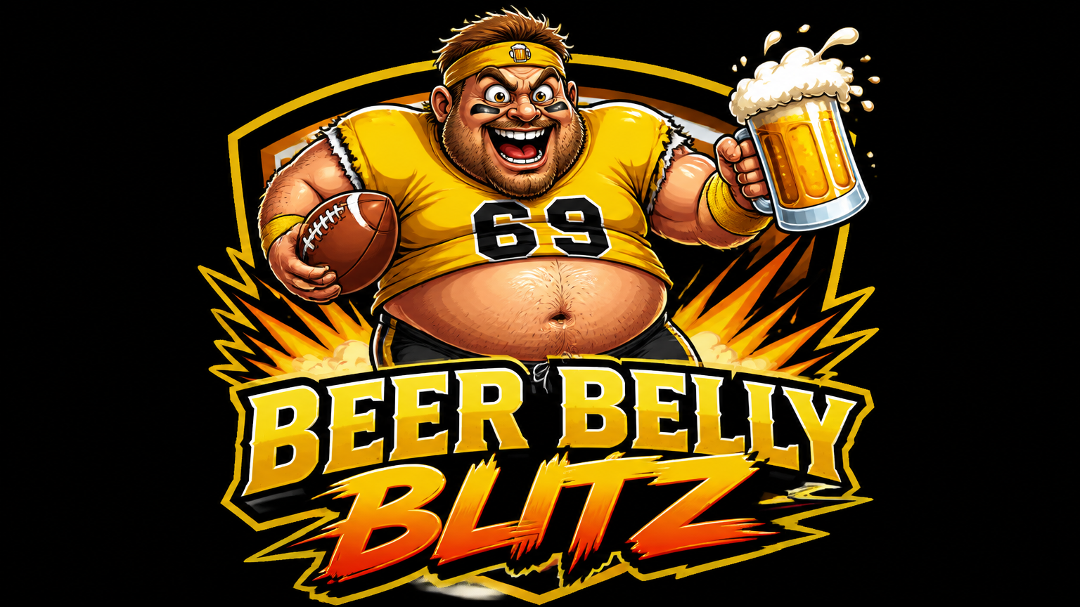 Beer Belly Blitz funny fantasy football logo