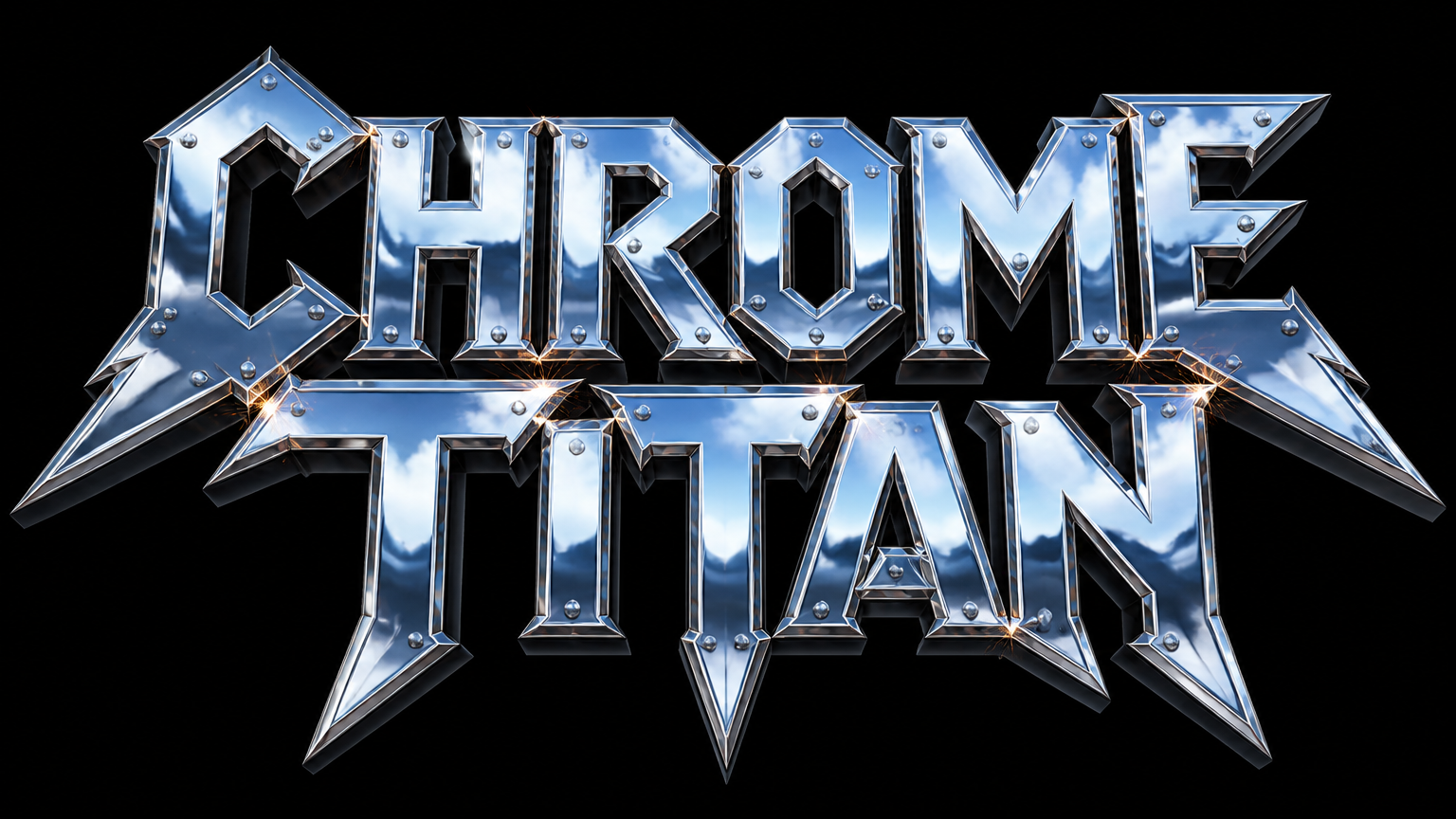 Chrome Titan chrome heavy metal band logo