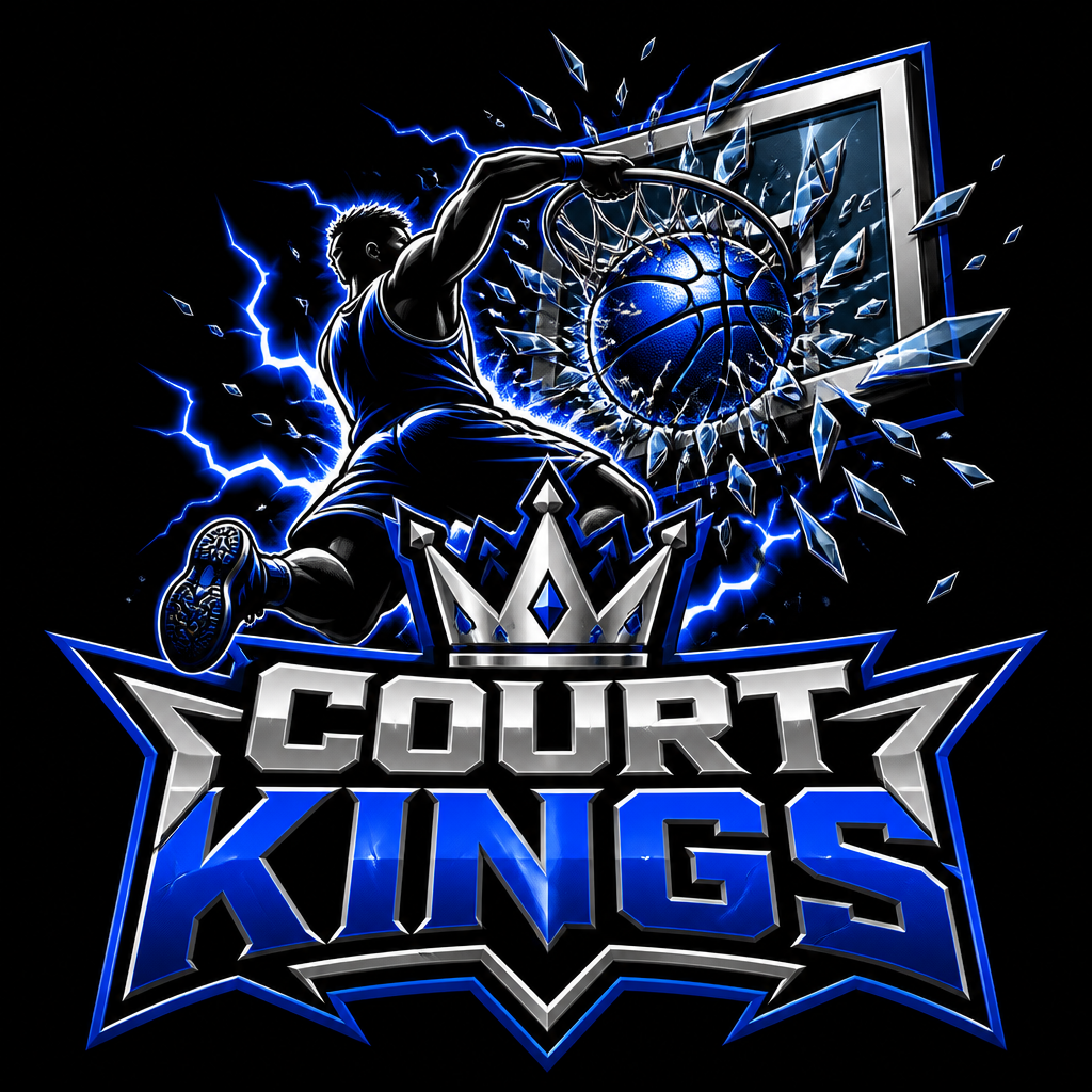 Court Kings slam dunk basketball logo design
