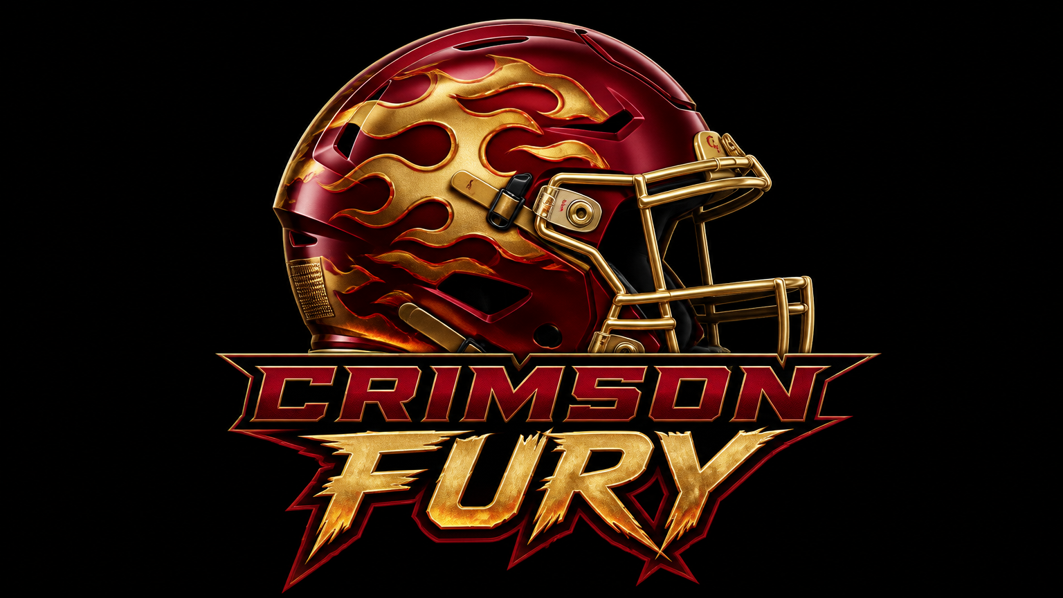 Crimson Fury helmet fantasy football logo generator result