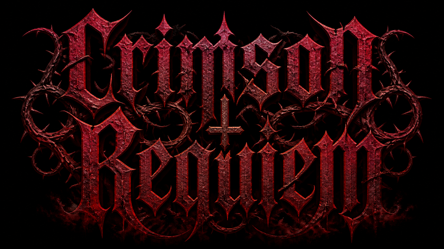 Crimson Requiem gothic heavy metal logo design