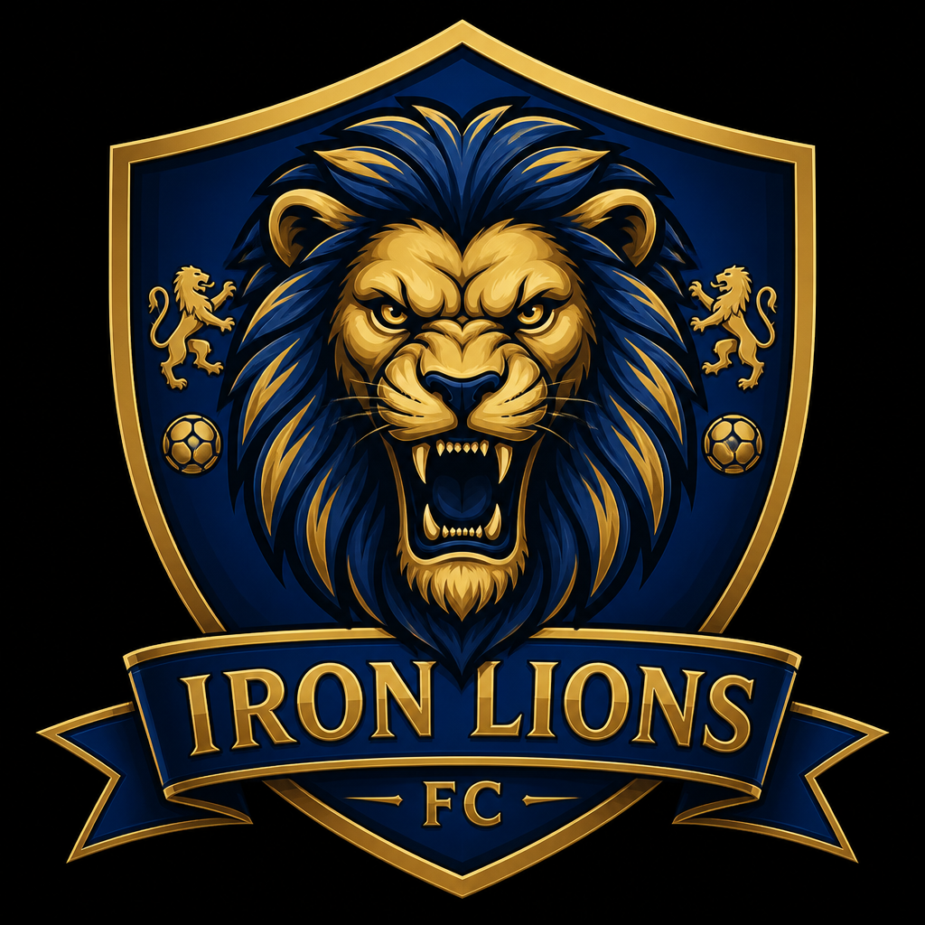 Iron Lions mascot lion soccer logo