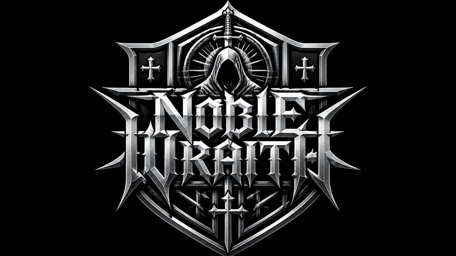 Noble Wraith emblem metalcore logo design