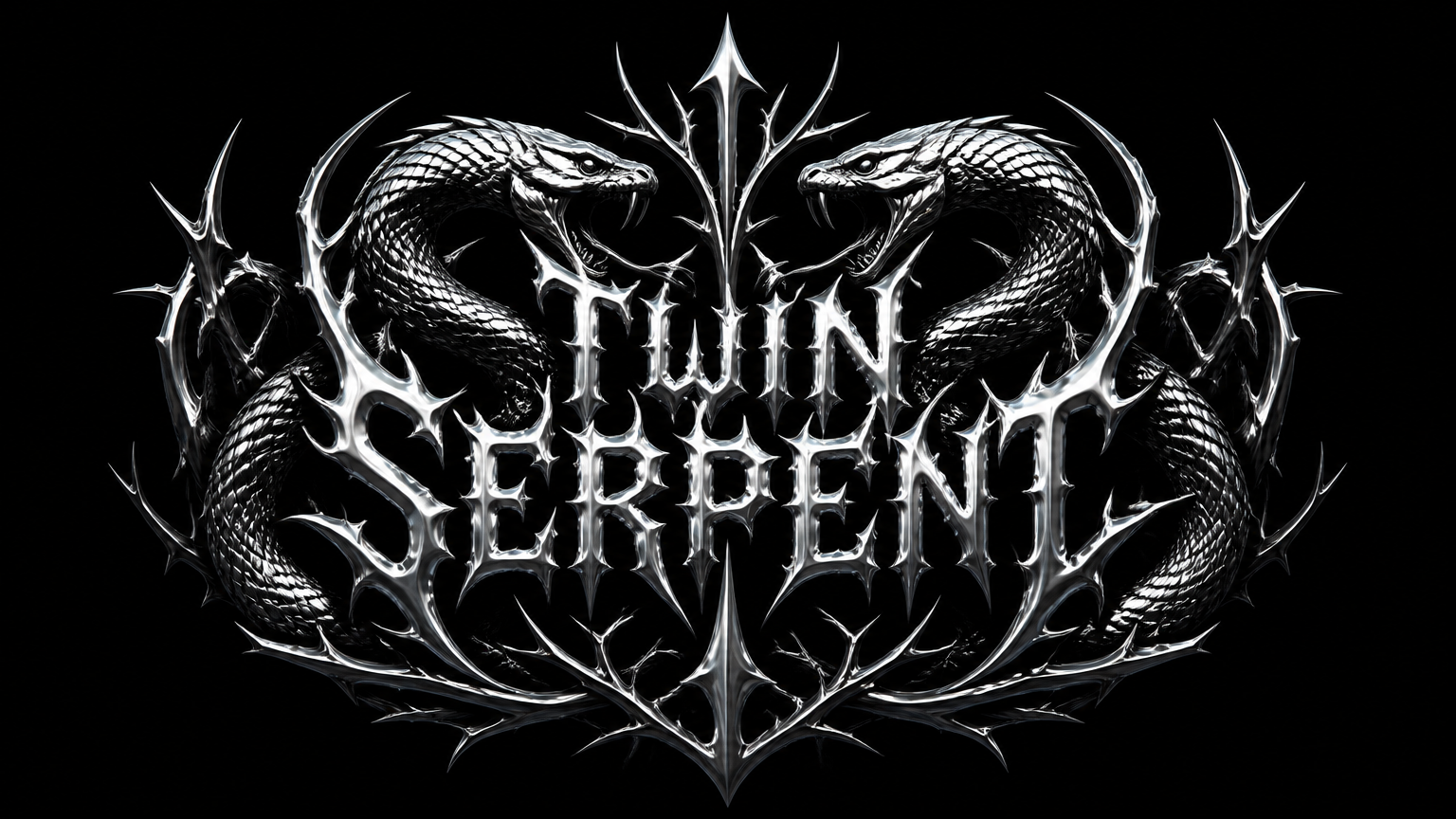 Twin Serpent symmetric deathcore band logo