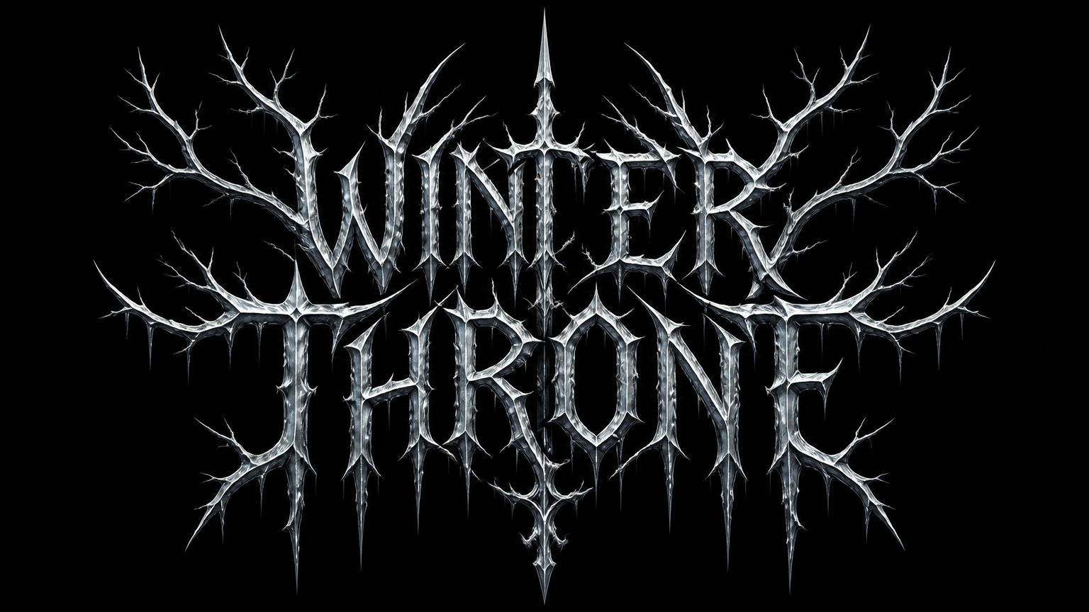 Winter Throne black metal band logo with branches