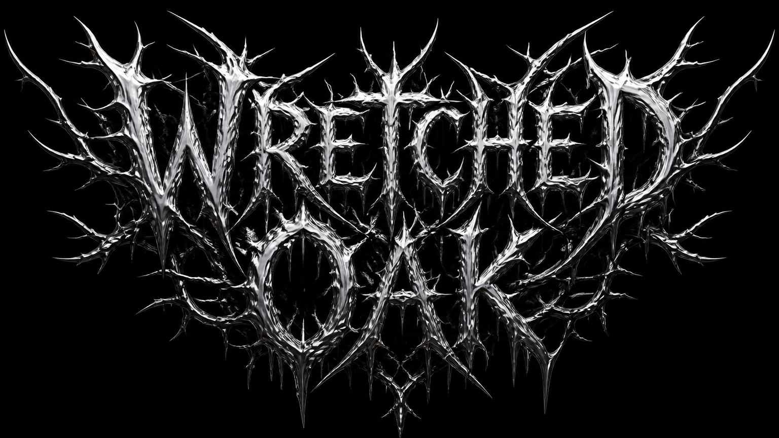 Wretched Oak deathcore band logo with thorns